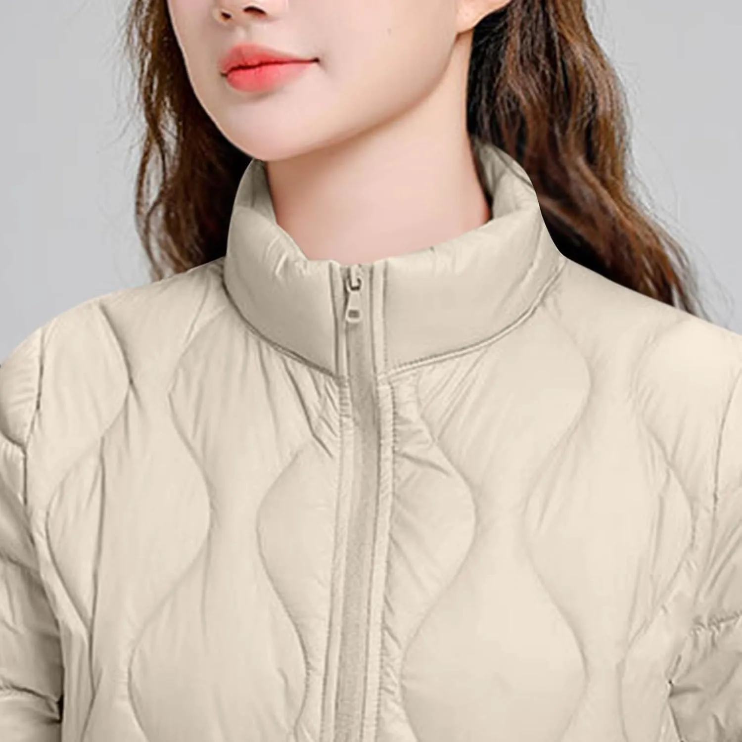 wodceeke Women's Lightweight Puffer Jacket Stand Collar Down Coats Winter Warm Quilted Outerwear
