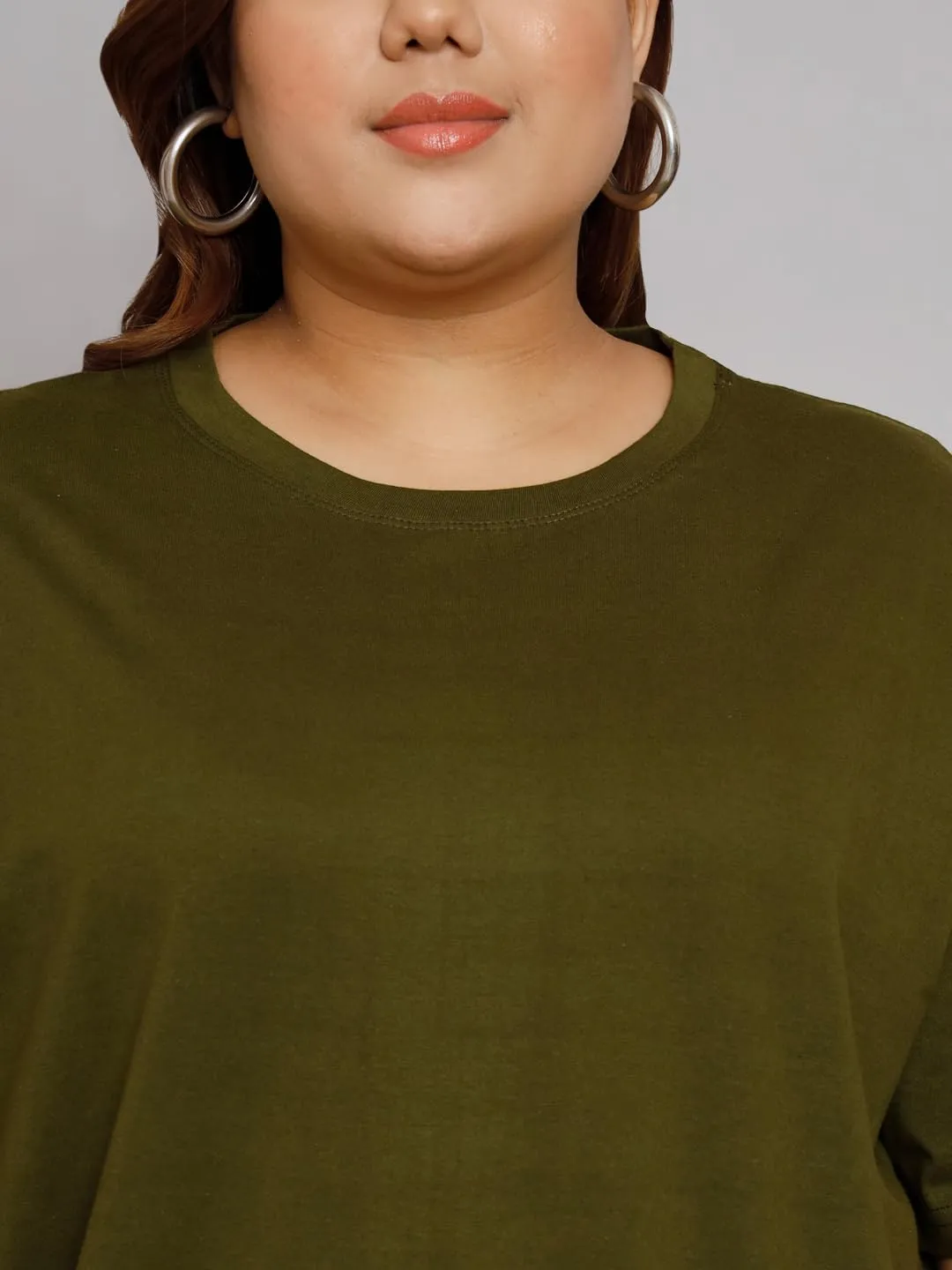 Women Cotton Half Sleeve Oversized Relaxed Fit T-Shirt