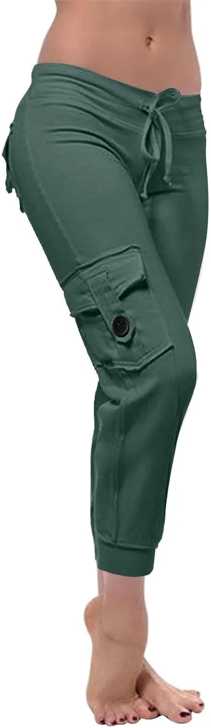 Women Jogger Pants Drawstring Relaxed-Fit Track Cuff Sweatpants Running Yoga Workout Jogger Trousers Pants with Pockets