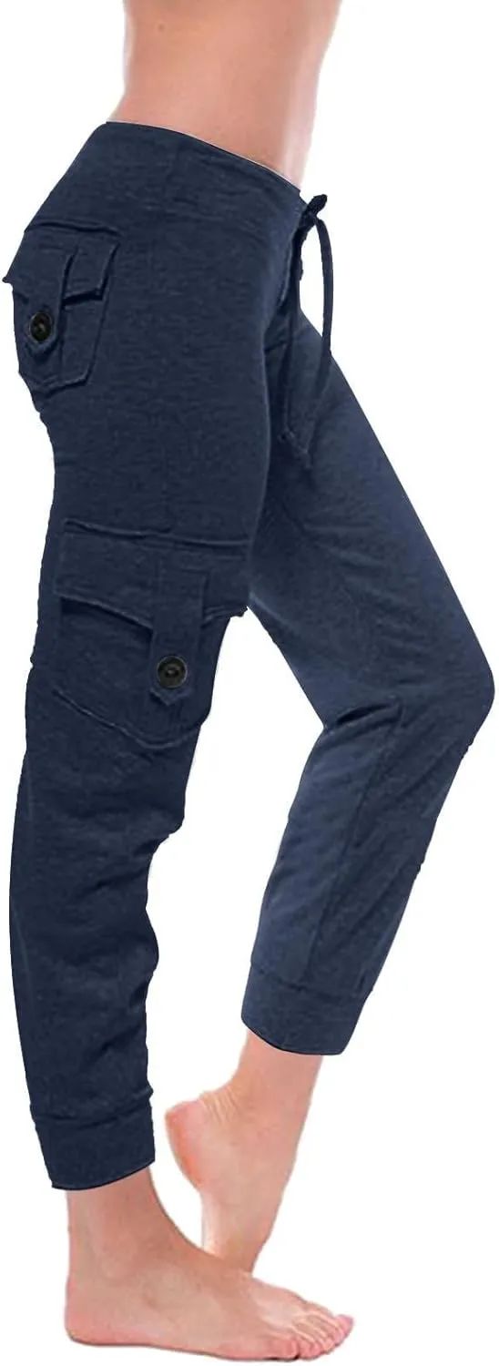 Women Jogger Pants Drawstring Relaxed-Fit Track Cuff Sweatpants Running Yoga Workout Jogger Trousers Pants with Pockets