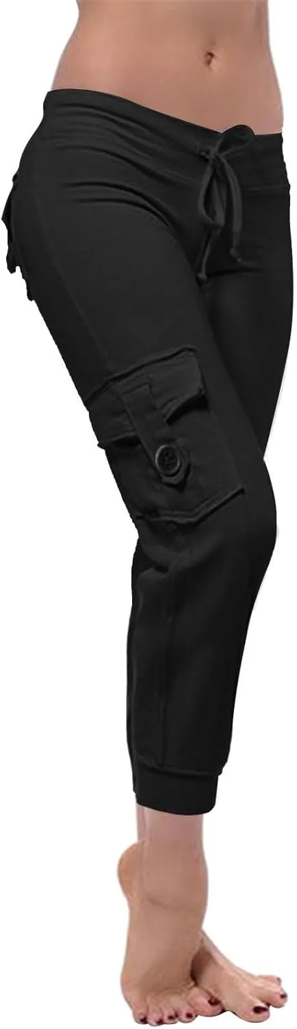Women Jogger Pants Drawstring Relaxed-Fit Track Cuff Sweatpants Running Yoga Workout Jogger Trousers Pants with Pockets