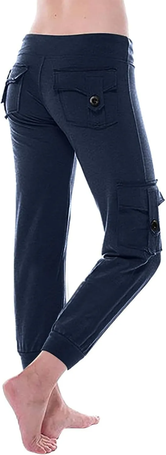 Women Jogger Pants Drawstring Relaxed-Fit Track Cuff Sweatpants Running Yoga Workout Jogger Trousers Pants with Pockets