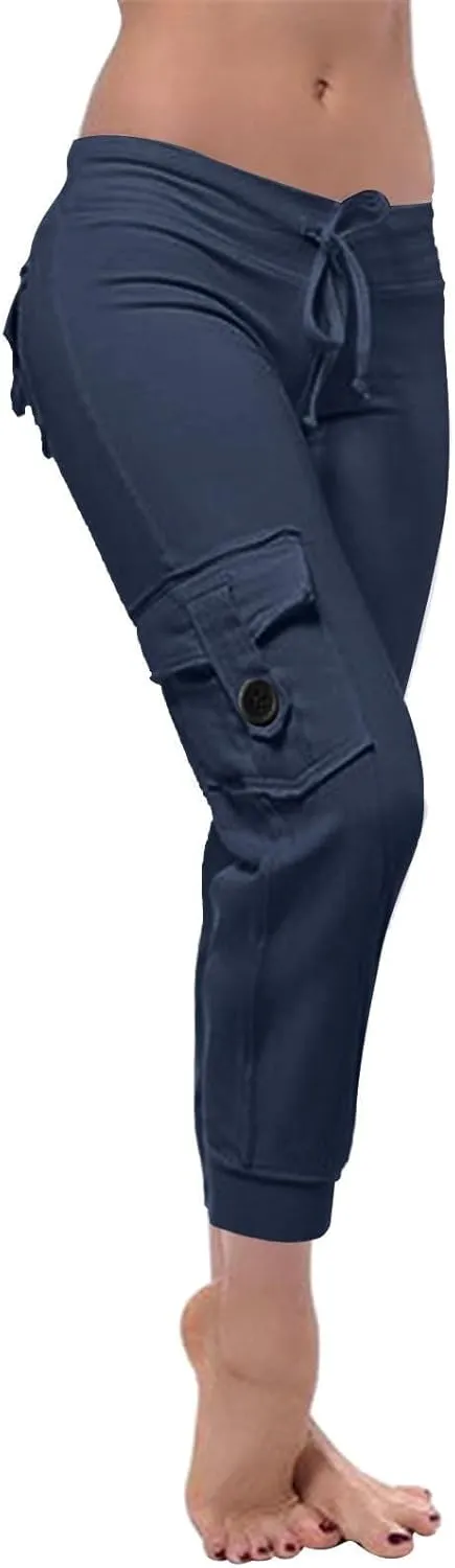 Women Jogger Pants Drawstring Relaxed-Fit Track Cuff Sweatpants Running Yoga Workout Jogger Trousers Pants with Pockets