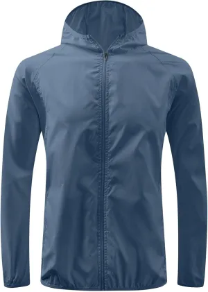 Women Raincoats Lightweight Waterproof Full Zipper Jacket Solid Color Outdoor Active Hooded Windbreaker with Pocket