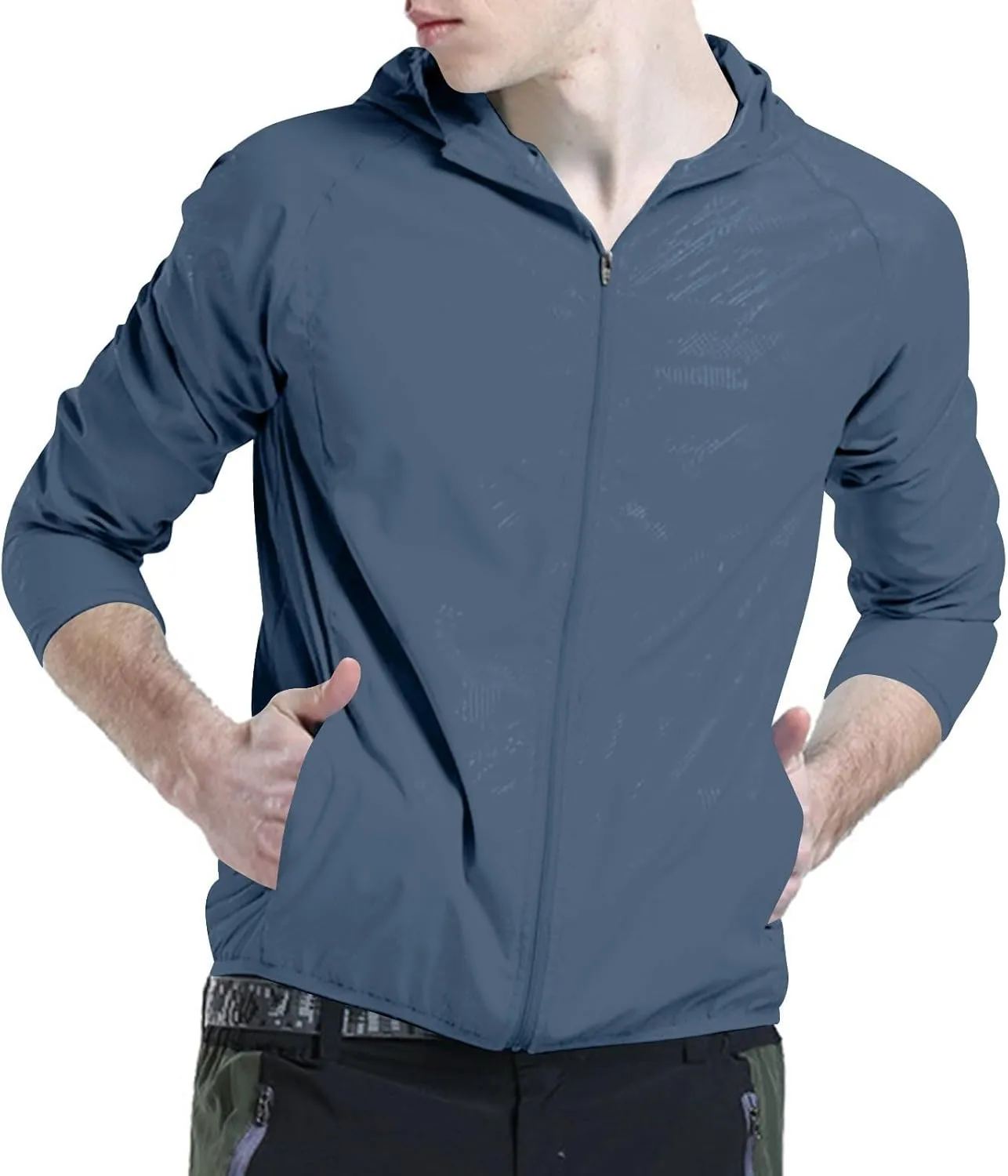 Women Raincoats Lightweight Waterproof Full Zipper Jacket Solid Color Outdoor Active Hooded Windbreaker with Pocket