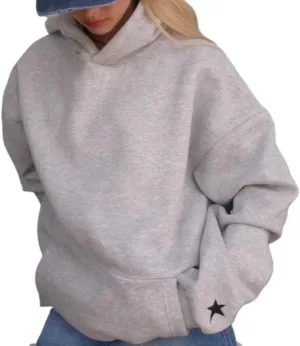 Women Y2k Star Graphic Print Hoodies Vintage Oversized Crew Neck Sweatshirt Teen Girls Pullover Top Preppy Clothes