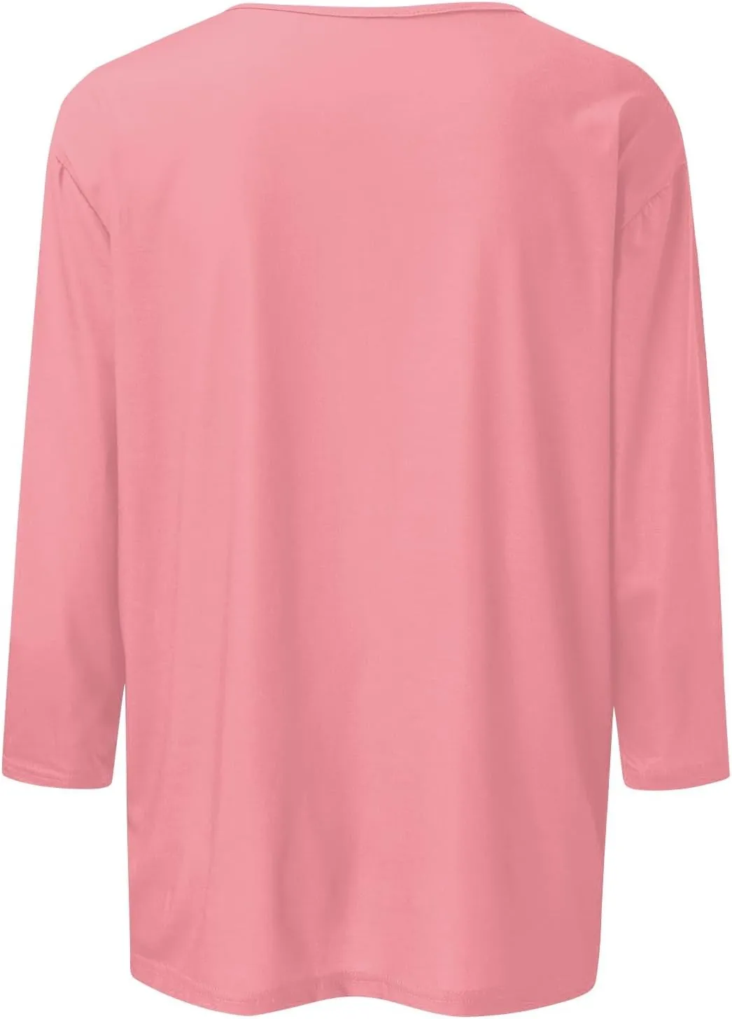 Womens 3/4 Sleeve Tops Dressy Casual Tunic Blouse 2024 Summer Trendy Crew Neck T-Shirt Relaxed Fit Round Neck Tee