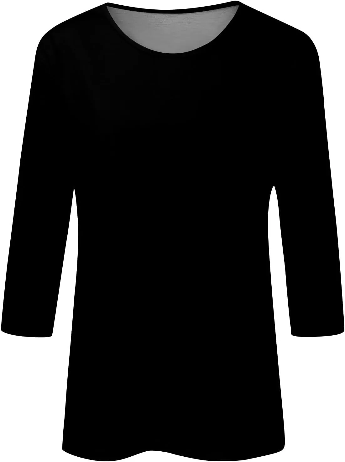 Womens 3/4 Sleeve Tops Dressy Casual Tunic Blouse 2024 Summer Trendy Crew Neck T-Shirt Relaxed Fit Round Neck Tee