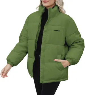 Women's Baggy Lightweight Zip Puffer Jackets Warm Winter Down Coats with Pockets
