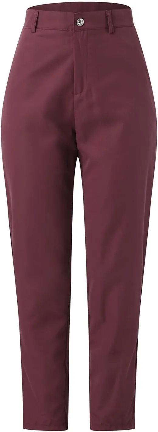 Women's Casual Pants Elegant Casual Daily Straight Leg Casual Pants Suit Pants Solid Color Zipper Button Trousers
