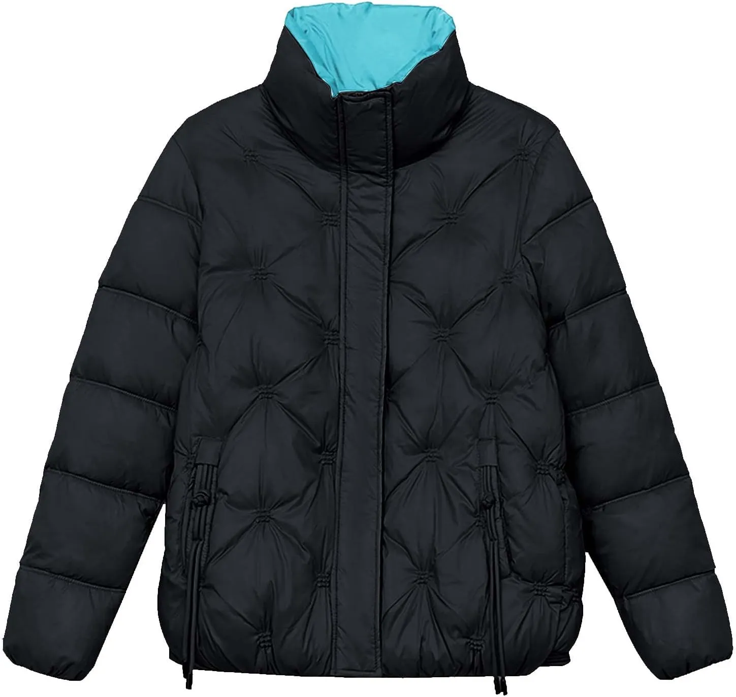 Women's Crop Short Jacket Cropped Puffer Fashion Jackets for Women Warm Winter Lightweight Down Coat Quilted Outerwear