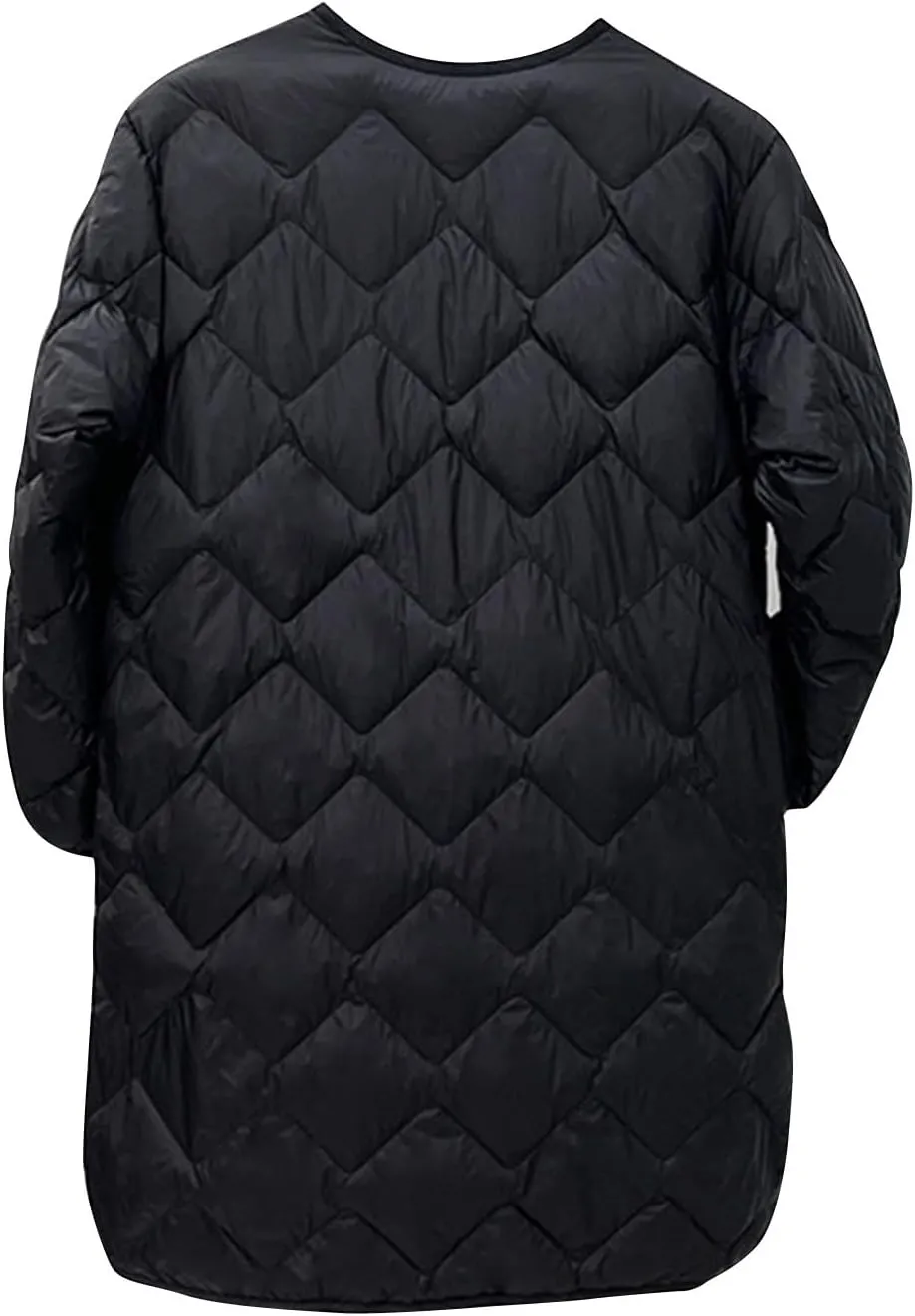 Womens Diamond Quilted Coats Lightweight Down Puffer Jackets Winter Warm Button Up Long Sleeve Thermal Coats
