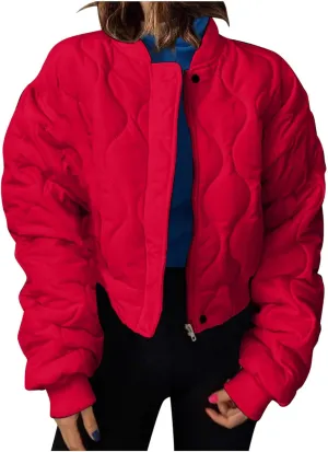 Women's Down Jackets Thicken Lightweight Parkas Solid Winter Coats Womens Fashion Versatile Outerwear with Pockets