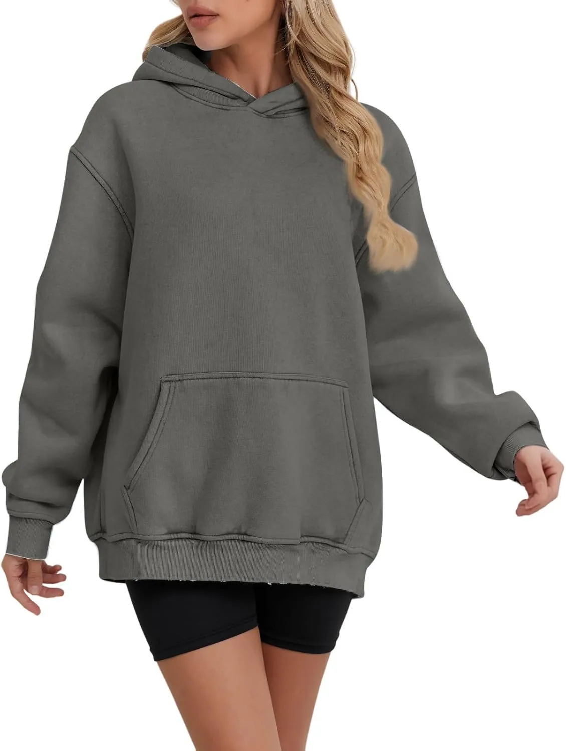 Women's Fleece Hoodies Sweatshirts 2024 Trendy Pocket Baggy Pullover Casual Daily Comfy Warm Outdoor Street Fall Item