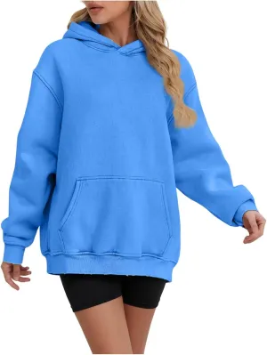 Women's Fleece Hoodies Sweatshirts 2024 Trendy Pocket Baggy Pullover Casual Daily Comfy Warm Outdoor Street Fall Item