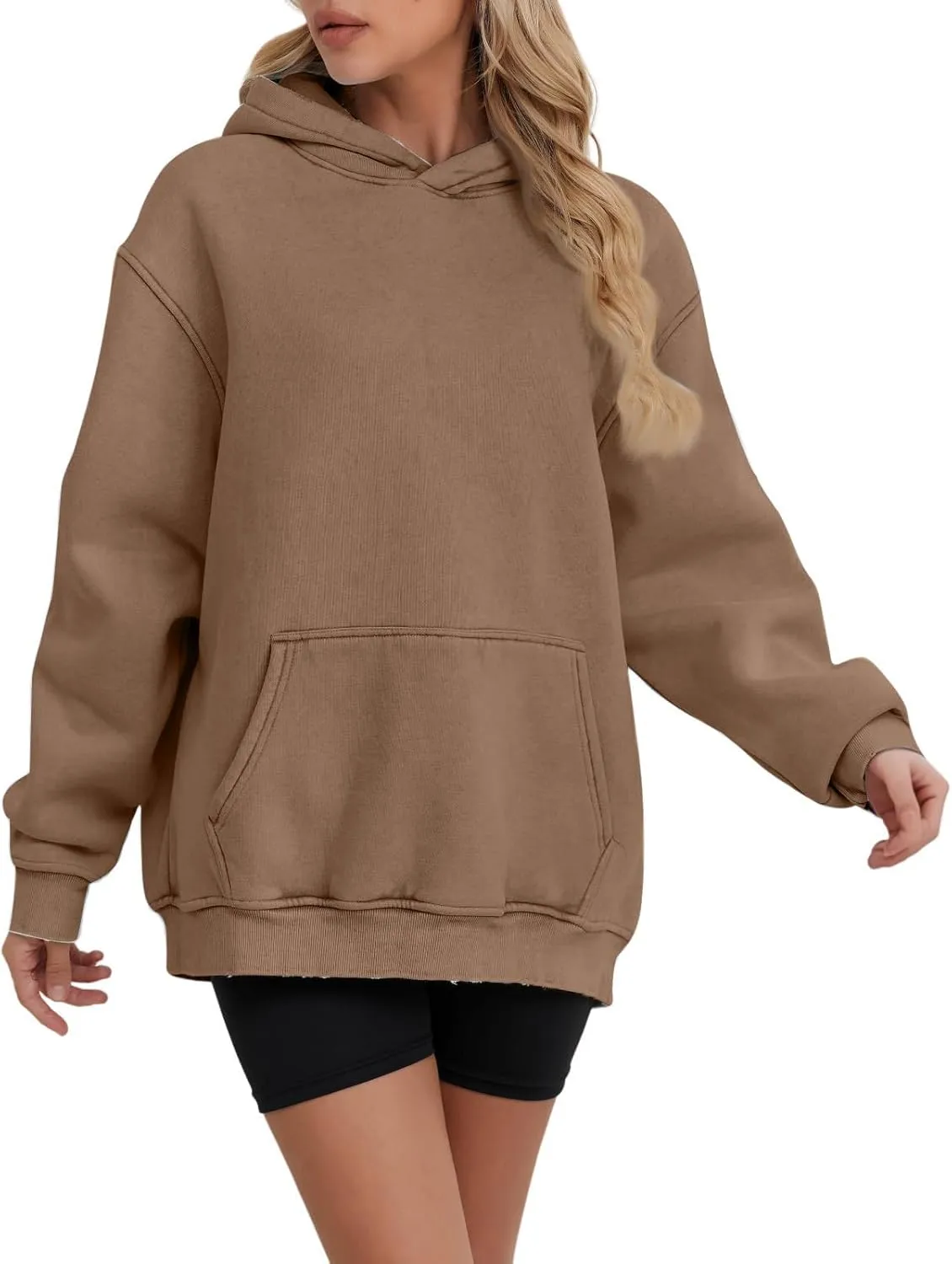 Women's Fleece Hoodies Sweatshirts 2024 Trendy Pocket Baggy Pullover Casual Daily Comfy Warm Outdoor Street Fall Item