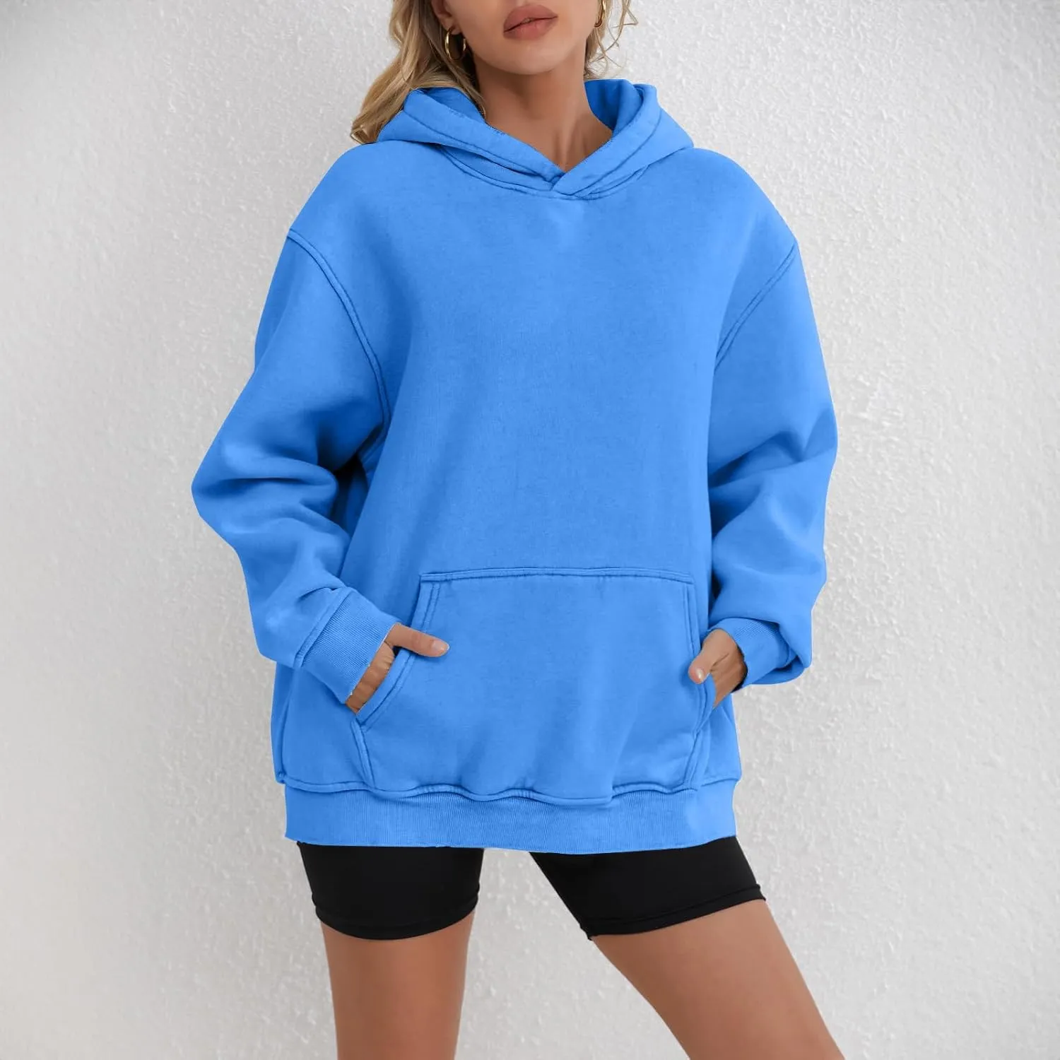 Women's Fleece Hoodies Sweatshirts 2024 Trendy Pocket Baggy Pullover Casual Daily Comfy Warm Outdoor Street Fall Item