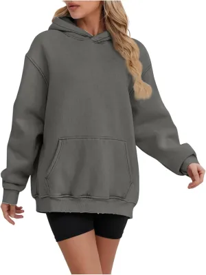 Women's Fleece Hoodies Sweatshirts 2024 Trendy Pocket Baggy Pullover Casual Daily Comfy Warm Outdoor Street Fall Item
