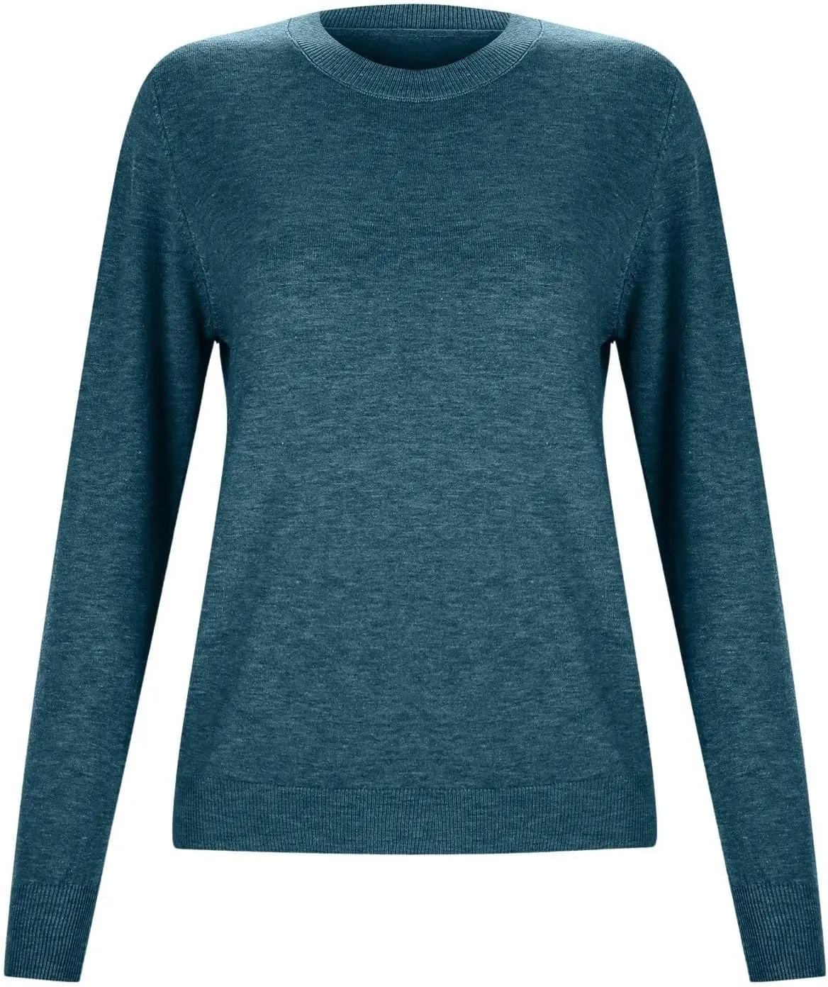 Womens Knitting Cotton Sweaters Casual Solid Warm Sweatshirts Loose Lightweight Long Sleeve Crew Neck Pullover Tops