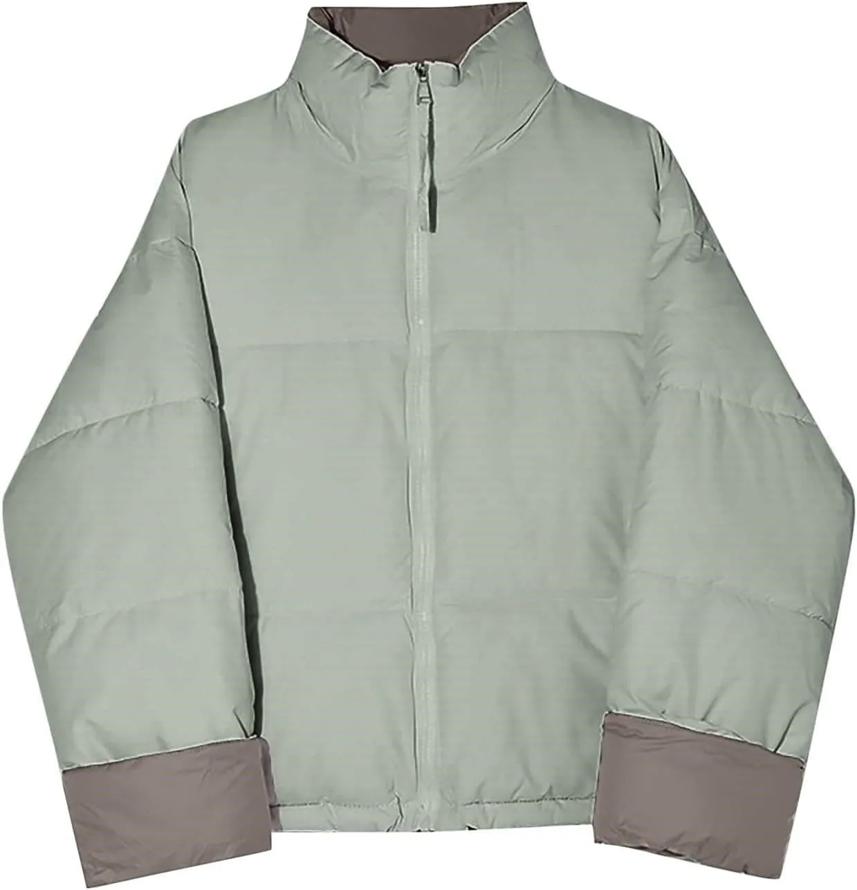 Womens Oversized Quilted Puffer Jacket Lightweight Padded Down Coats Winter Warm Outerwear