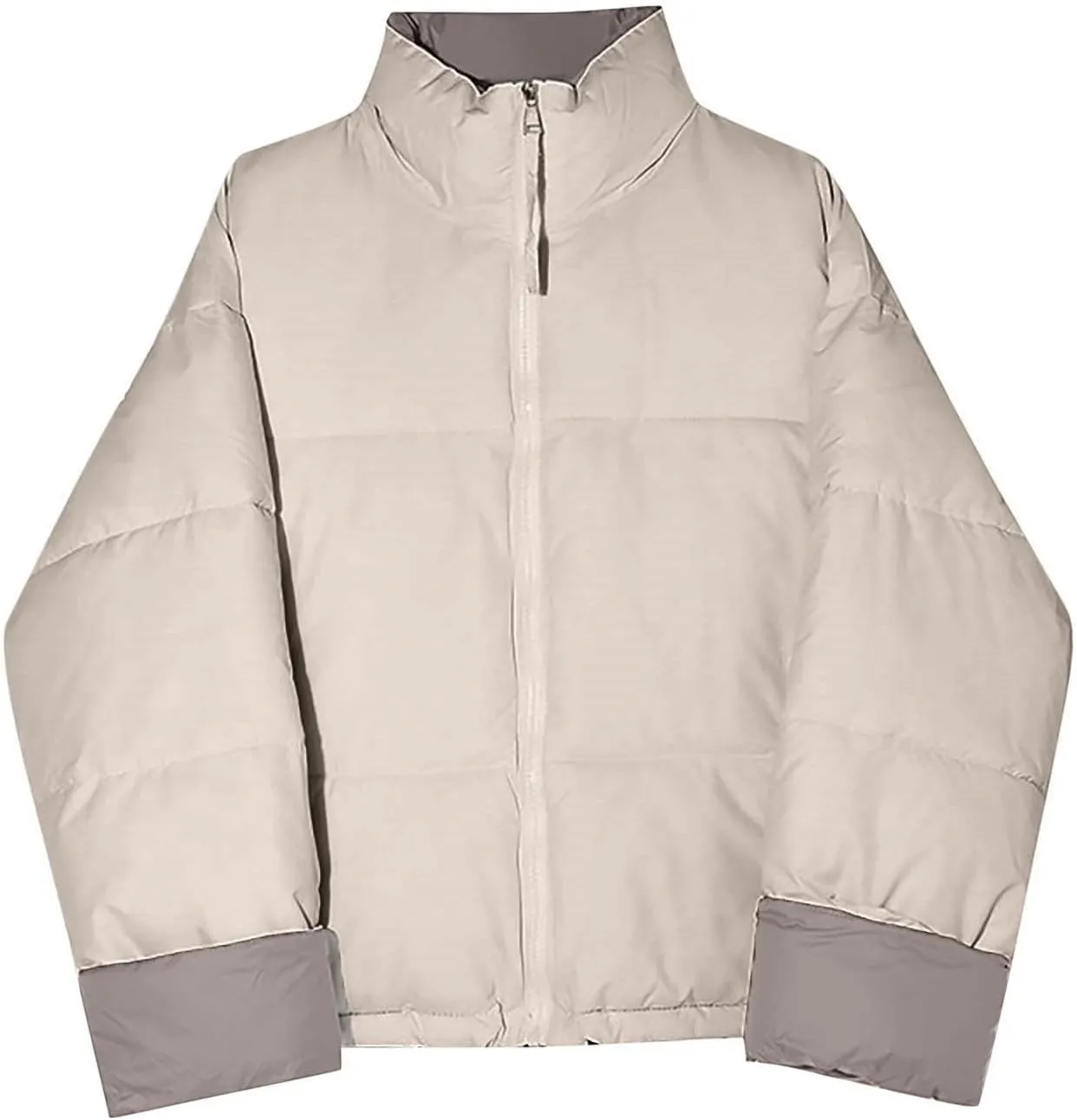 Womens Oversized Quilted Puffer Jacket Lightweight Padded Down Coats Winter Warm Outerwear