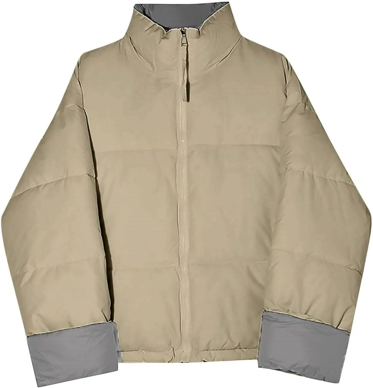 Womens Oversized Quilted Puffer Jacket Lightweight Padded Down Coats Winter Warm Outerwear