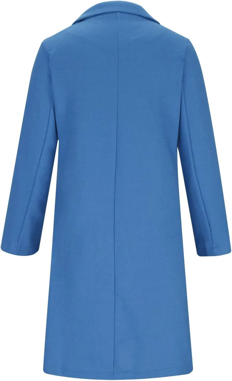 Womens Pea Coats Plus Size Notch Lapel Cardigan Coats Casual Mid Length Overcoat Long Winter Coats with Pockets