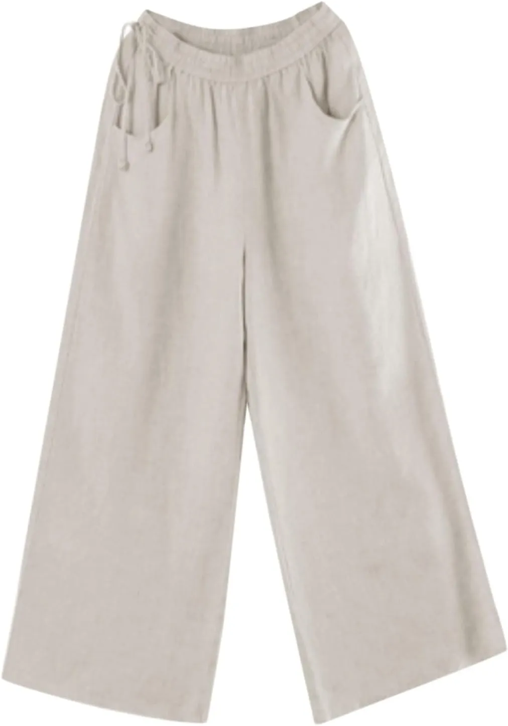 Womens Straight Leg Pull On Pants Cotton Linen Trousers Pants Slacks Casual Comfy Casual Pants Summer Long Pants