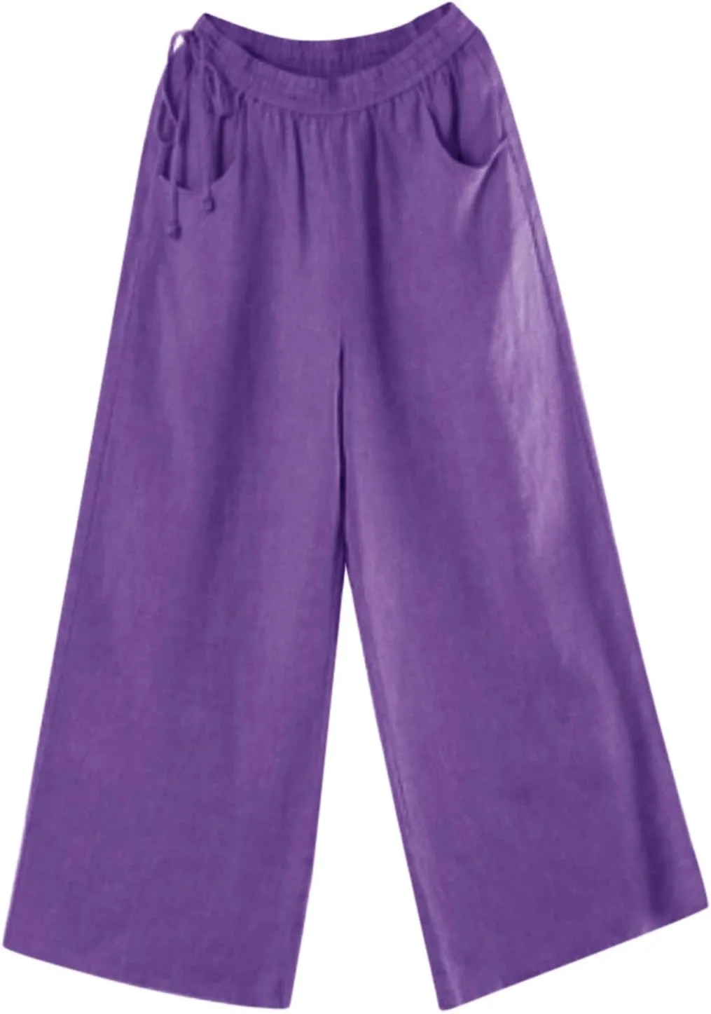 Womens Straight Leg Pull On Pants Cotton Linen Trousers Pants Slacks Casual Comfy Casual Pants Summer Long Pants