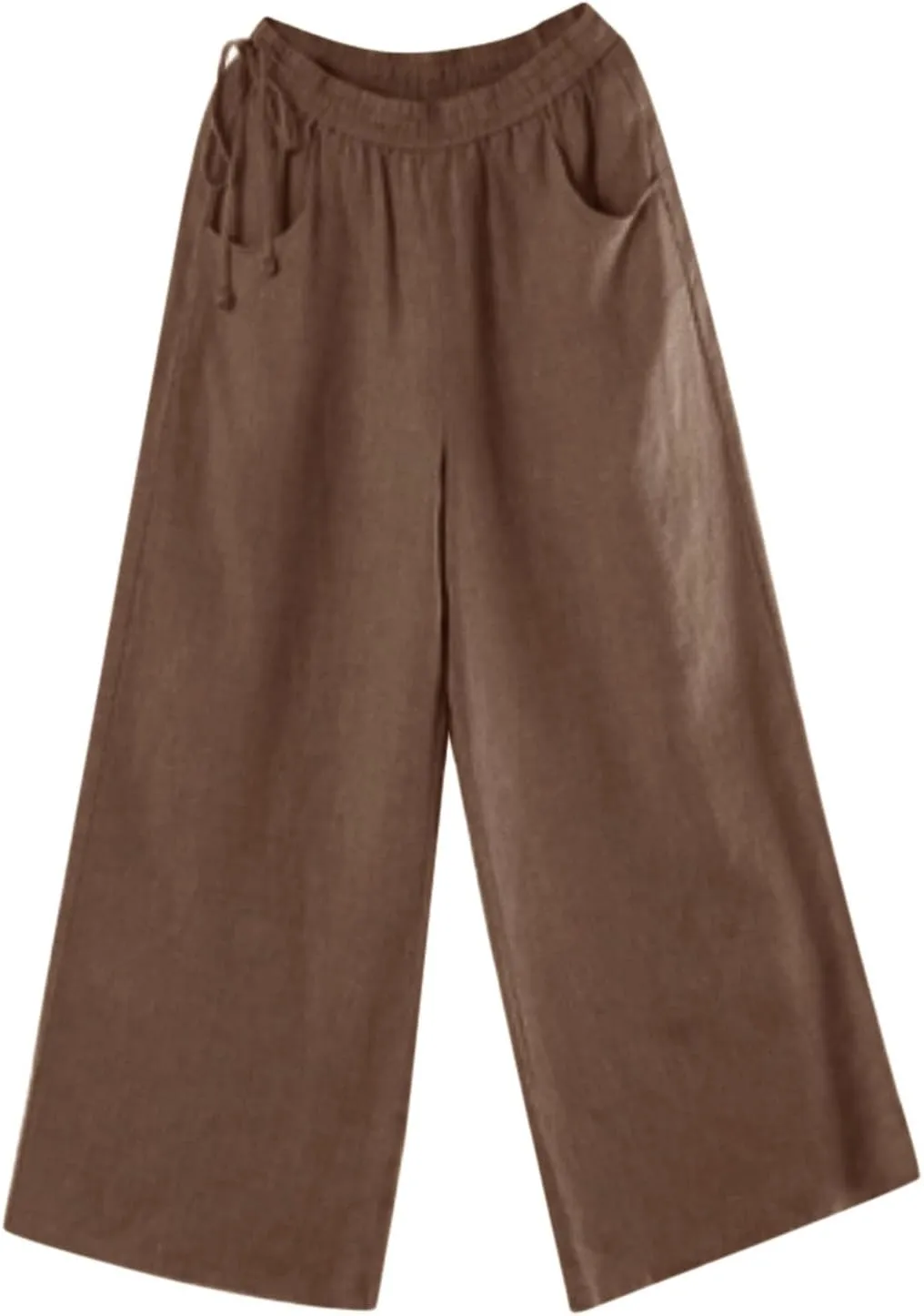 Womens Straight Leg Pull On Pants Cotton Linen Trousers Pants Slacks Casual Comfy Casual Pants Summer Long Pants