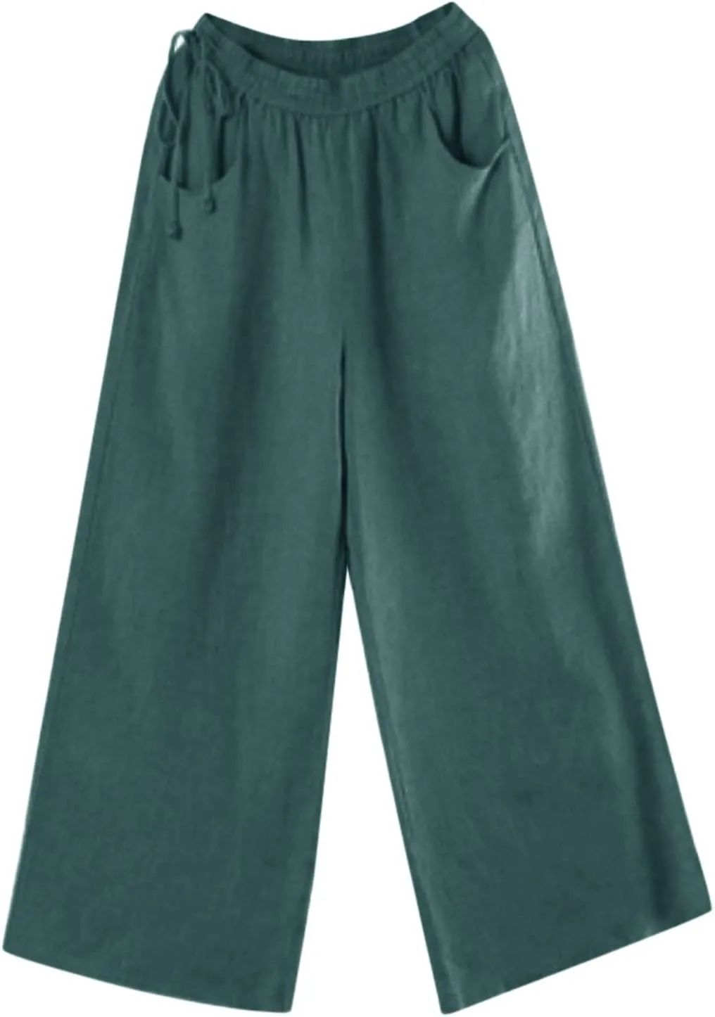 Womens Straight Leg Pull On Pants Cotton Linen Trousers Pants Slacks Casual Comfy Casual Pants Summer Long Pants