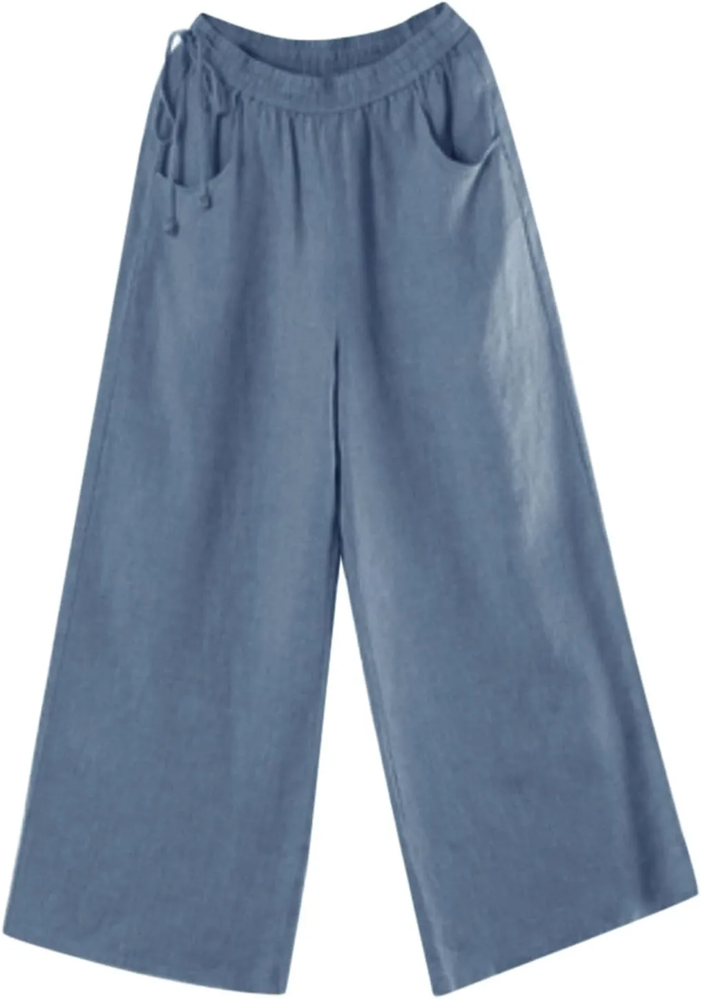 Womens Straight Leg Pull On Pants Cotton Linen Trousers Pants Slacks Casual Comfy Casual Pants Summer Long Pants