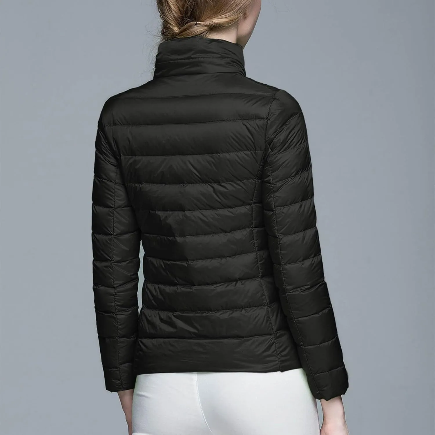 Women's Warm Waterproof Puffer Jacket Packable down Jacket Hooded Short Puffer Lightweight Winter Coat with Pockets