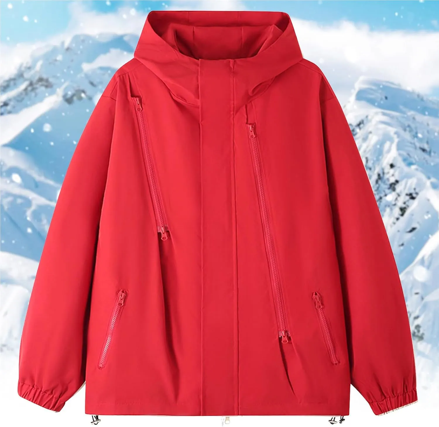 Women's Waterproof Rain Jacket Lightweight Breathable Raincoat Oversize Hooded Hiking Jacket Softshell Windbreaker