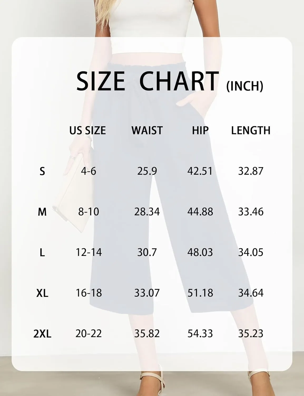 Women's Wide Leg Pants Capris Pants High Waist Casual Lounge Pants Adjustable Tie Business Casual Pants