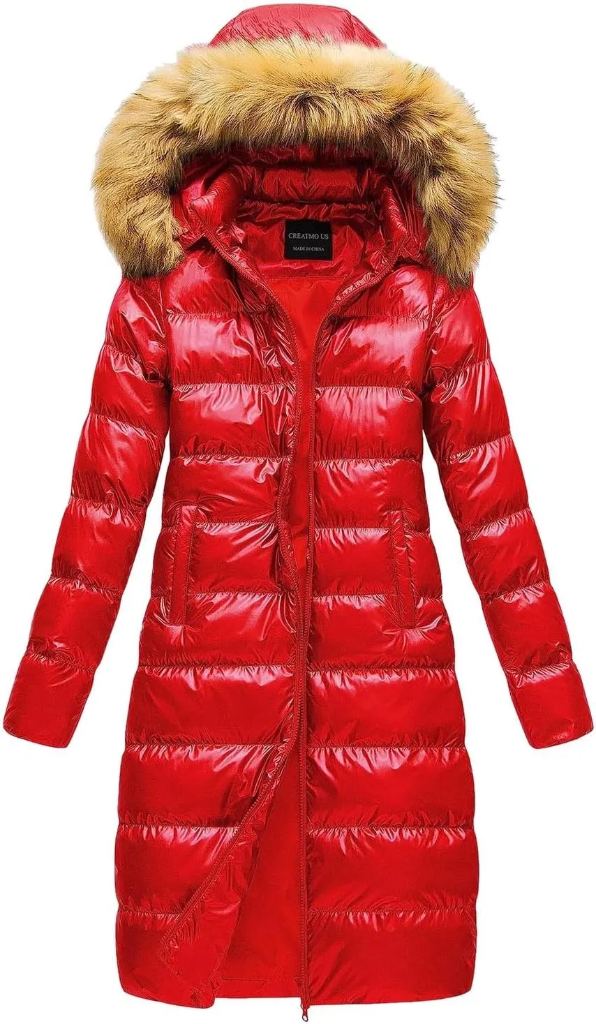 Women's Winter Hooded Coat Fashion Casual Maxi Length Puffer Jacket Padded Coat Trendy Warm Parka Outerwear