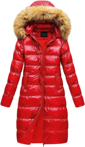 Women's Winter Hooded Coat Fashion Casual Maxi Length Puffer Jacket Padded Coat Trendy Warm Parka Outerwear
