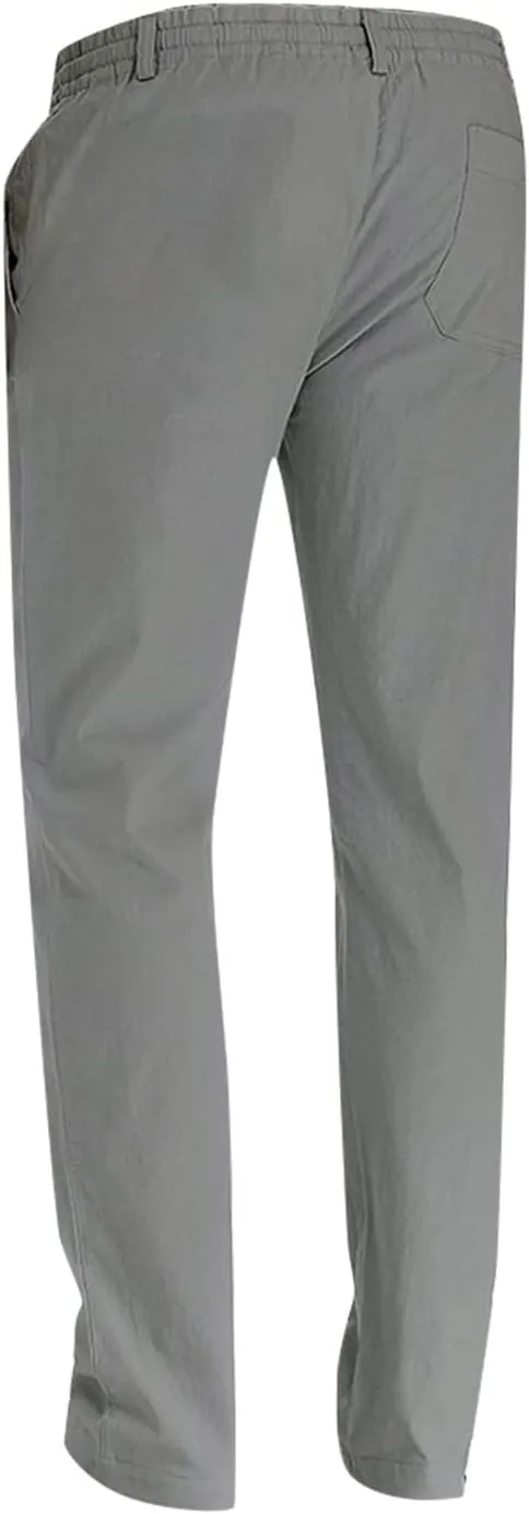 XIAXOGOOL Mens Dress Pants Classic Fit Elastic Waist Drawstring Office Work Pants Summer Lightweight Straight-Leg Pants