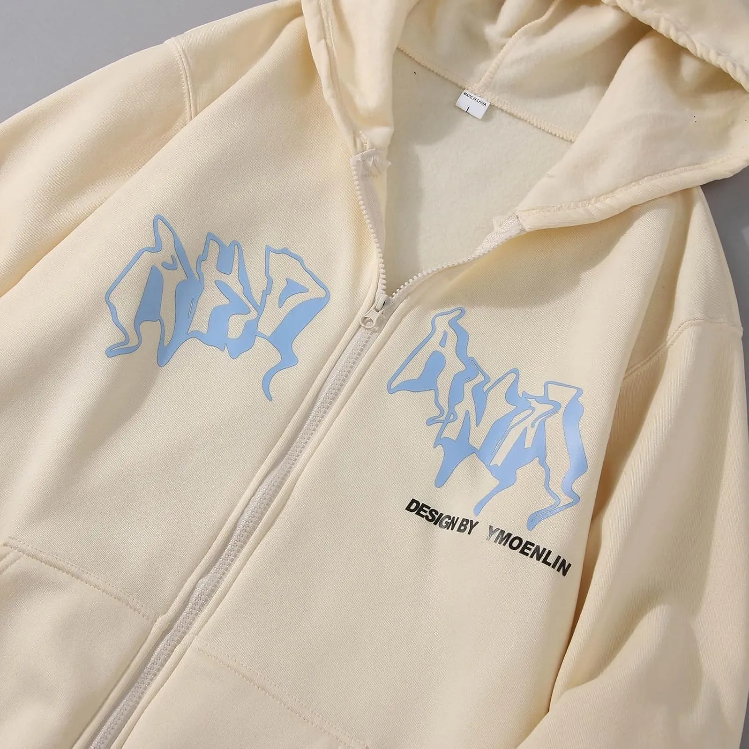 Y2k Sweatshirts for Women Full Zip Up Hooded Jacket Hip Hop Vintage Goth Print Tops Street Fashion Pullovers