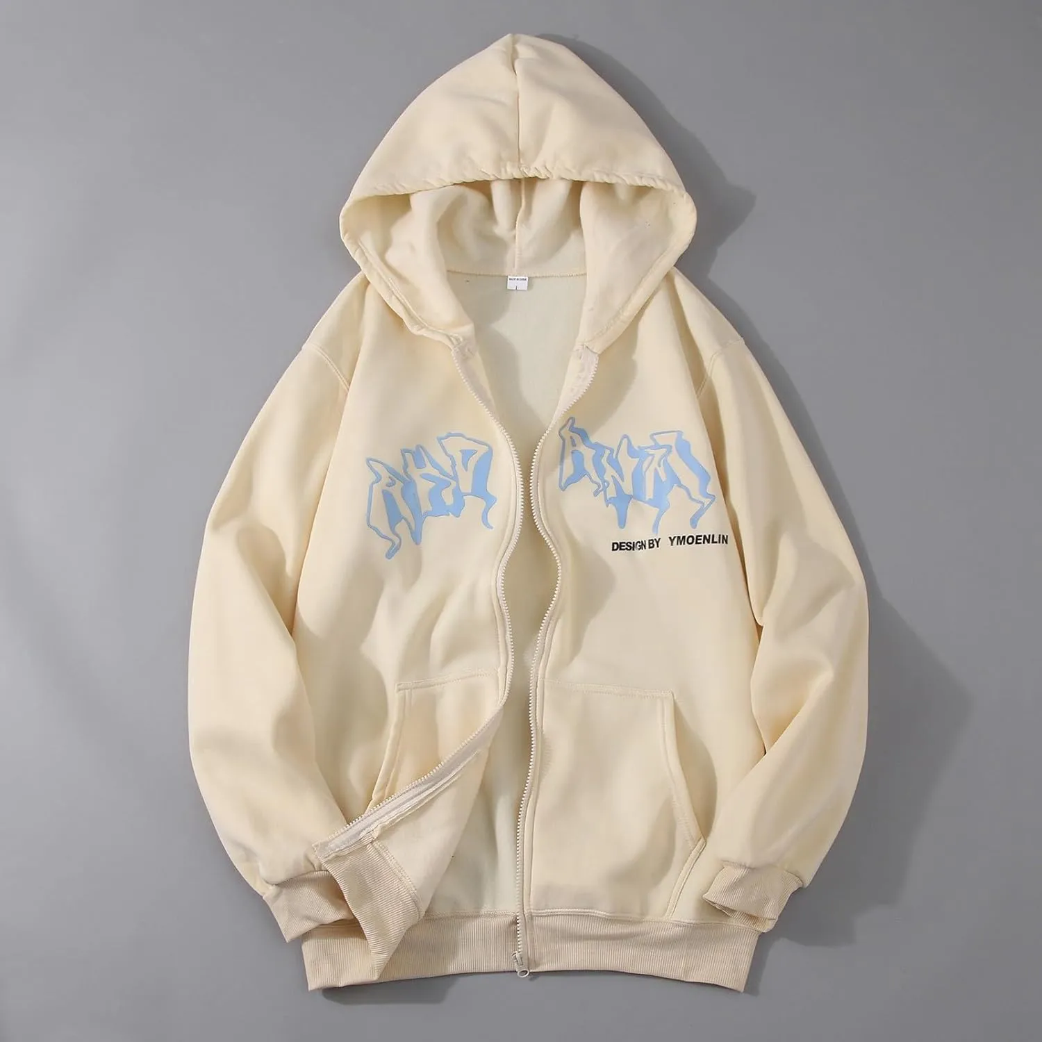 Y2k Sweatshirts for Women Full Zip Up Hooded Jacket Hip Hop Vintage Goth Print Tops Street Fashion Pullovers