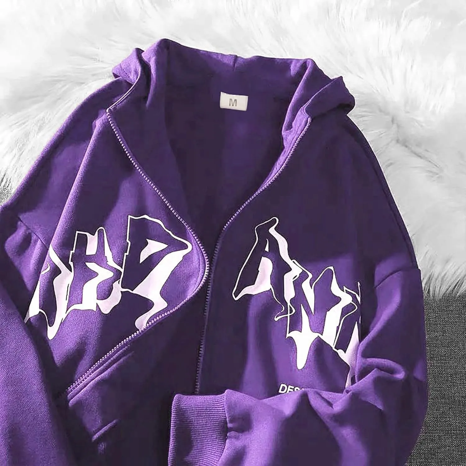 Y2k Sweatshirts for Women Full Zip Up Hooded Jacket Hip Hop Vintage Goth Print Tops Street Fashion Pullovers
