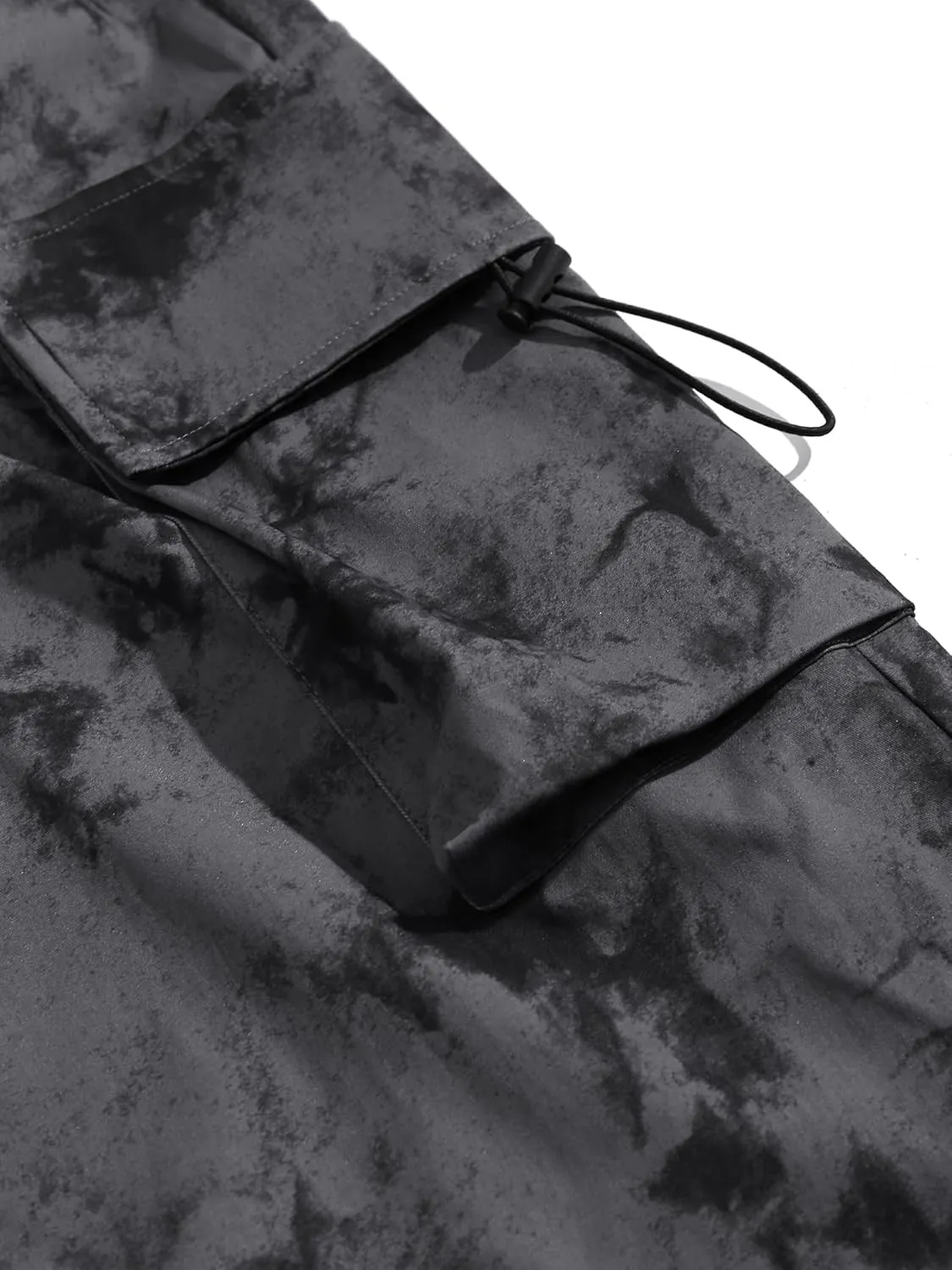 ZAFUL Flat Pocket Parachute Pants for Men Casual Baggy Cargo Pants Unisex Street Y2K Pants Drawstring Trouser