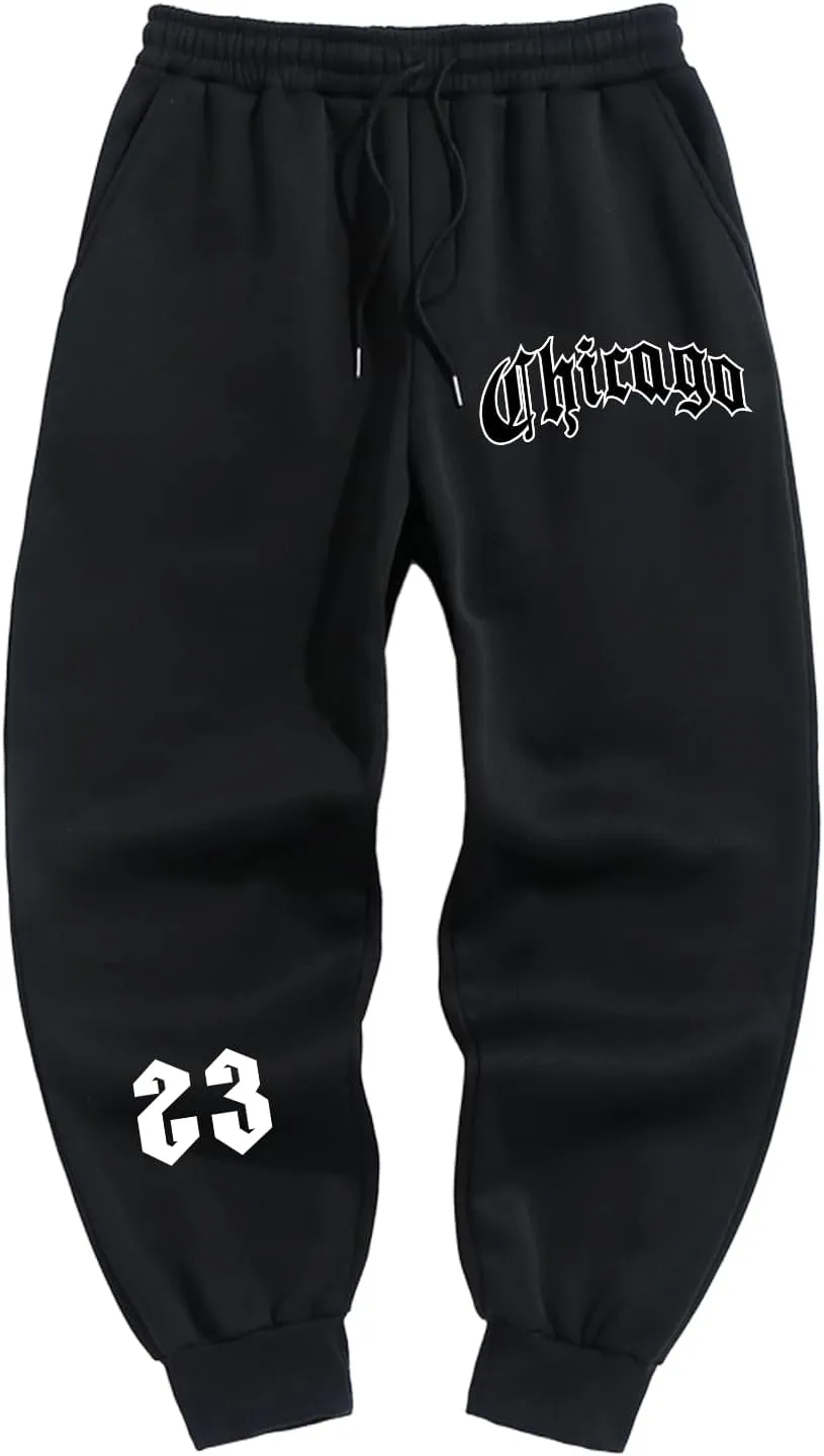 ZAFUL Printed Sweatpants for Men Casual Joggers Graphic Drawstring Sweat Pants Stretch Loose Solid Athletic Pants