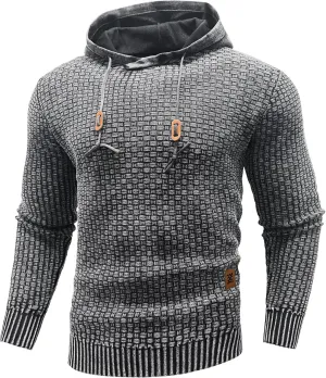 Zaitun Mens Acid Wash Cotton Hoodies Pullover Sweatshirt Long Sleeve Waffle Hoodies Streetwear