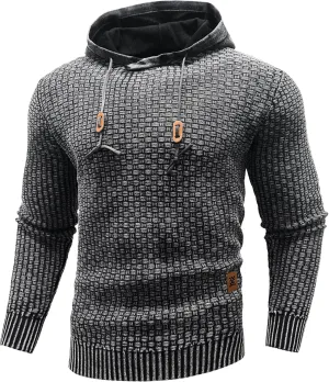 Zaitun Mens Acid Wash Cotton Hoodies Pullover Sweatshirt Long Sleeve Waffle Hoodies Streetwear