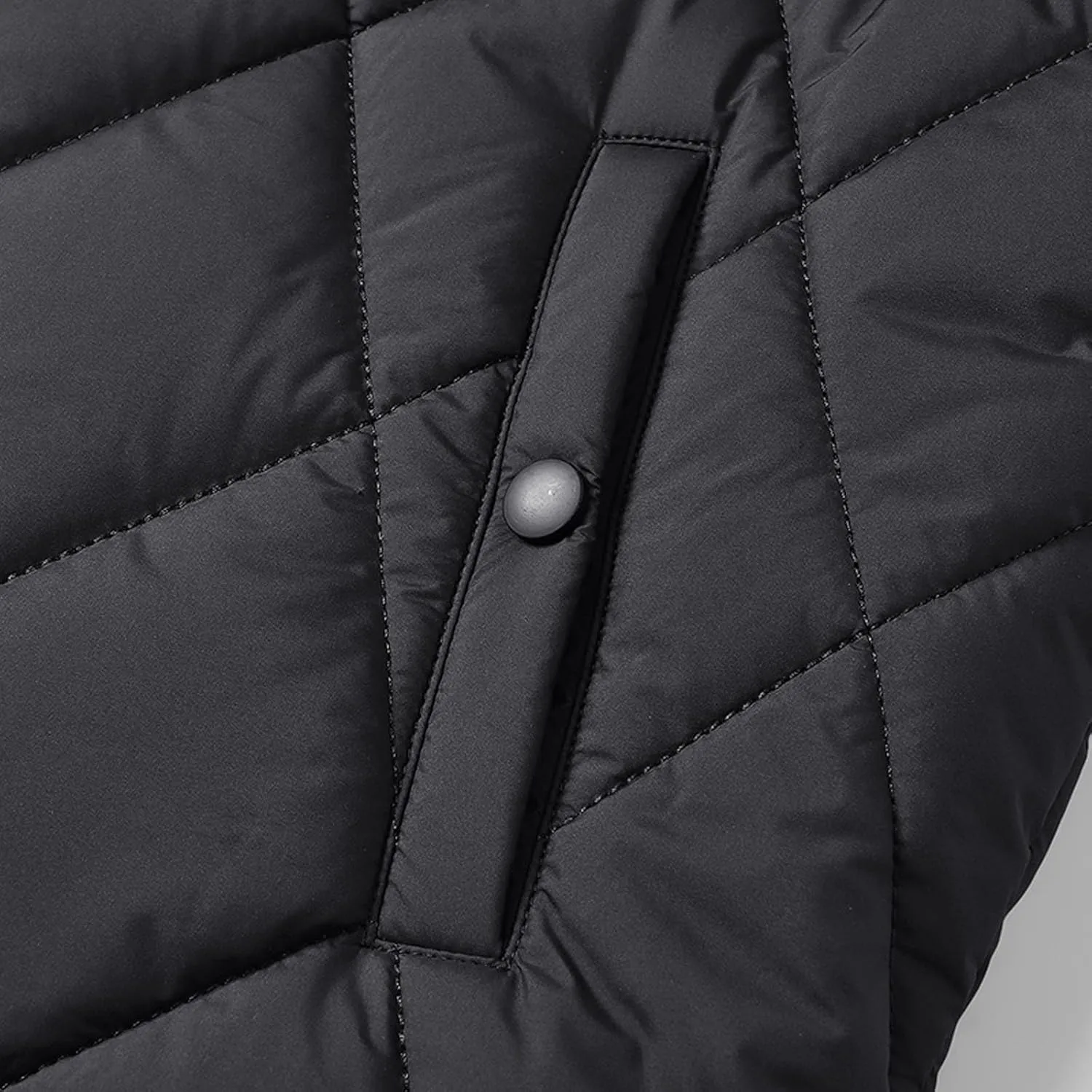 Zeiyignr Men's Diamond Quilted Puffer Down Jacket Lightweight Business Casual Button Down Shirts Lightweight Winter Warm Coat