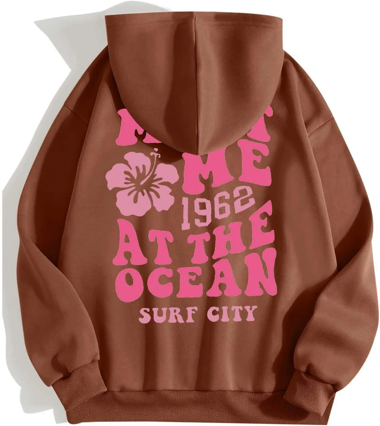 Zip Up Hoodie Women Letter Print Casual Graphic Sweatshirts Drawstring Long Sleeve Cardigan Cute Oversized Tops