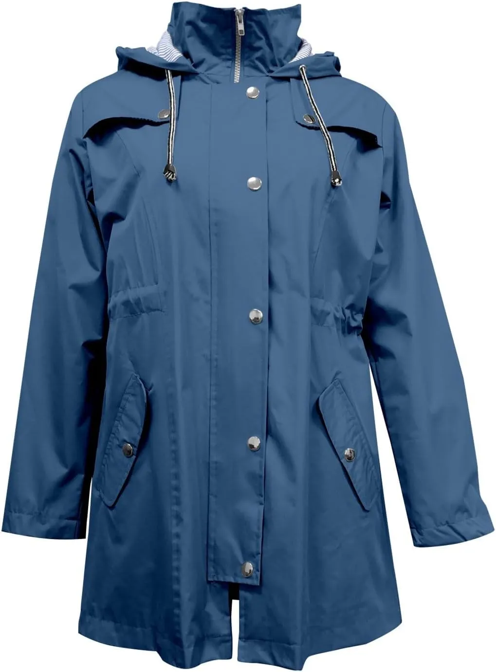 ZYXTIM Women's Waterproof Lightweight Rain Jackets Zipper Casual Classic Running Hooded Windbreaker with Pockets Drawstring
